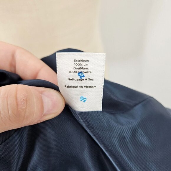 Talbots Linen Open Front Blazer Jacket Blue Women’s Size 8 Lightweight Career - Picture 7 of 9